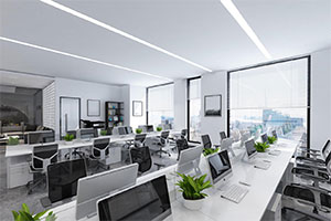 現(xiàn)代創(chuàng)意科技公司辦公室裝修設計全景效果圖